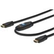 Digitus HDMI High Speed connection cable, type A, w/ amp. M/M, 10.0m, w/Ethernet, Ultra HD 24p, CE, gold, bl