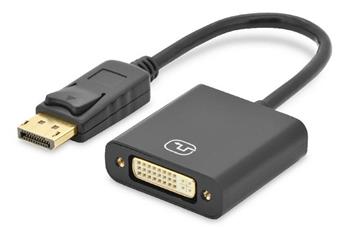 Digitus kabelový adaptér DisplayPort, DP - DVI (24 + 5) M / F, 0,15 m, bez blokování, kompatibilní s DP 1.1, CE, bl