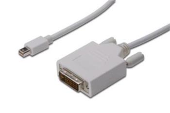 Digitus kabelový adptér DisplayPort, mini DP - DVI (24 + 1) M / M, 3,0 m, kompatibilní s DP 1.1a, CE, wh