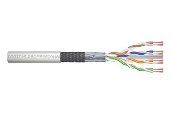 DIGITUS Patch kabel CAT 6 SF-UTP, surová délka 100 m, papírová krabička, AWG 26/7, LSZH, simplex, barva šedá