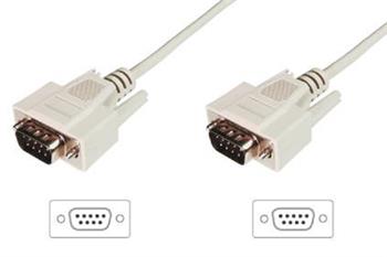 Digitus Připojovací kabel datového přenosu, D-Sub9 M / M, 2,0 m, sériový, lisovaný, be