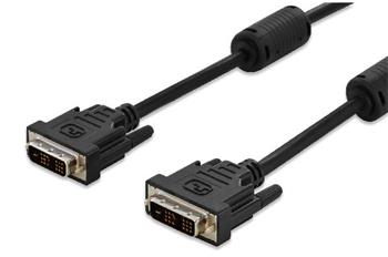 Digitus Připojovací kabel DVI, DVI (18 + 1), 2x ferit M/M, 5,0 m, DVI-D Single Link, bl