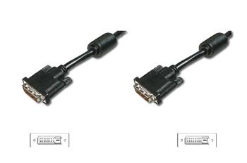 Digitus Připojovací kabel DVI, DVI (24 + 1), 2x ferit M / M, 3,0 m, DVI-D Dual Link, bl