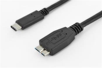Digitus Připojovací kabel USB typu C, typ C na micro B M/M, 1,0 m, 3A, 5 GB, verze 3.0, bl