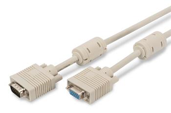 Digitus Prodlužovací kabel monitoru VGA, HD15 M / F, 20 m, 3Coax / 7C, 2xferit, be