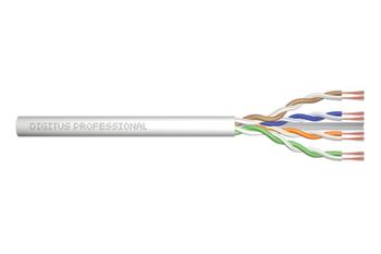 DIGITUS Propojovací kabel CAT 6 U-UTP, surová délka 305 m, papírová krabička, AWG 26/7, LSZH, simplex, barva šedá