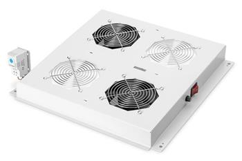 DIGITUS Střešní chladicí jednotka síťové a serverové skříně Unique series a Dynamic Basic, termostat, spínač, šedá (RAL 7035)