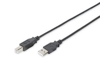 Digitus USB 2.0 connection cable, type A - B M/M, 5.0m, USB 2.0 conform, bl