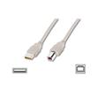 Digitus USB kabel A/samec na B-samec, 2x stíněný, béžový, 3m
