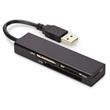 Ednet USB čtečka karet 2.0, 4 porty, Podporuje MS, SD, T-Flash, CF formáty černá