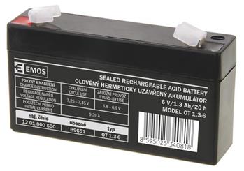 Emos baterie SLA 6V / 1.3 Ah, Faston 4.8 (187)