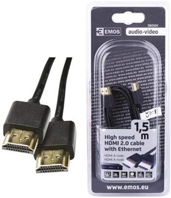 Emos HDMI A - A male, Ethernet, v2.0, 1.5m