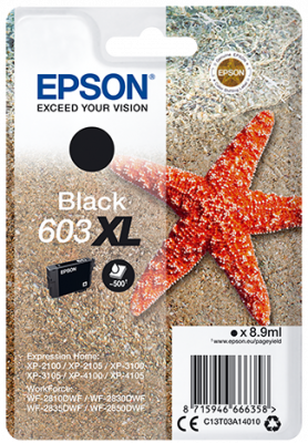 EPSON cartridge T03A1 black XL (hvězdice)