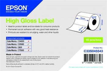 EPSON High Gloss Label - Die-cut Roll: 76mm x 127mm, 250 labels