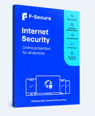 F-Secure INTERNET SECURITY pro 1 zařízení na 1 rok - CZ elektronicky