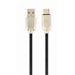 GEMBIRD CABLEXPERT Kabel USB 2.0 AM na Type-C kabel (AM/CM), 2m, pogumovaný, černý, blister, PREMIUM QUALITY