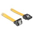 Kabel HDD SATA 50 cm přímý/dolů, žlutý, kovová západka
