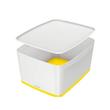 LEITZ Úložný box s víkem MyBox, velikost L, bílá/žlutá