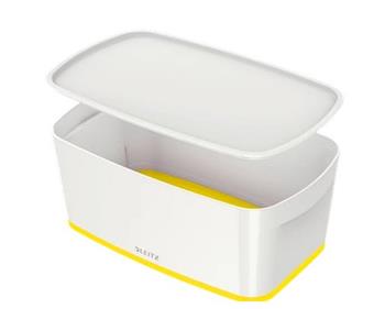 LEITZ Úložný box s víkem MyBox, velikost S, bílá/žlutá