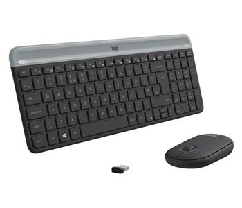 Logitech klávesnice s myší Wireless Combo Slim MK470 CZ/SK - šedá