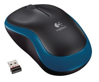 Logitech myš Wireless Mouse M185, optická, 3 tlačítka, modrá,1000dpi