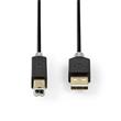 Nedis CCBW60100AT30 - USB 2.0 kabel | A Zástrčka - B Zástrčka | 3 m | Antracit