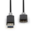 Nedis CCBW61500AT20 - USB 3.0 Kabel | A Zástrčka - Micro B Zástrčka | 2 m | Antracit
