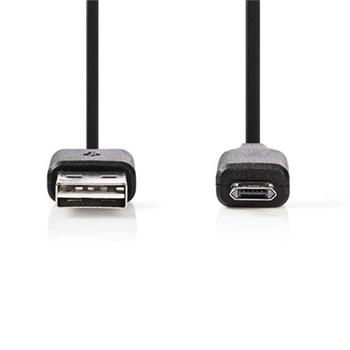 Nedis CCGB60510BK10 - USB 2.0 kabel | A Zástrčka - Micro B Reverzibilní Zástrčka | 1 m | Černá barva