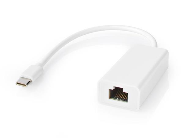 Nedis CCGT64951WT02 - LAN adaptér USB-C | Typ-C Zástrčka - RJ45 (8P8C) Zásuvka | 0,2 m | 100 Mpbs | Bílá barva