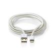 Nedis CCTB39300AL10 - Synchronizační a nabíjecí kabel | Apple Lightning 8-pin Zástrčka - USB A Zástrčka | 1 m | Hliník