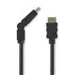 Nedis CVGB34290BK15 - Kabel High Speed HDMI™ s Ethernetem | HDMI Konektor - HDMI Konektor Otočný | 1,5 m | Černá barva