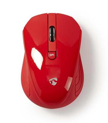 Nedis MSWS400RD - Bezdrátová myš | 1 000 dpi | 3 tlačítka | Červená barva