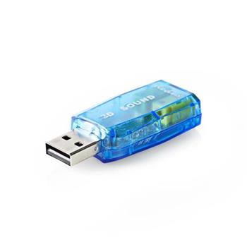 Nedis USCR10051BU - Zvuková Karta | 3D zvuk 5.1 | USB 2.0 | Dvojitý Konektor 3,5 mm