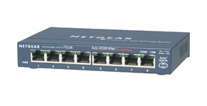 Netgear 8x 10/100 Port switch, external power supply