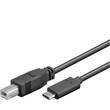 PremiumCord Kabel USB 3.1 konektor C/male - USB 2.0 konektor B/male, 22 cm