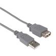 PremiumCord USB 2.0 kabel prodlužovací, A-A, 1m, šedá