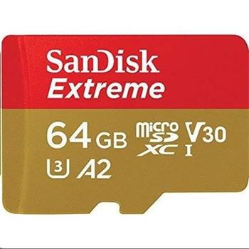 SanDisk Extreme microSDXC 64GB - 160MB/s R/60MB/s W, A2 C10 V30 UHS-I, Adapter