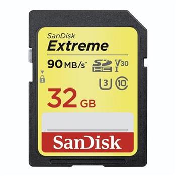 SanDisk Extreme SDHC Card 32 GB 90 MB/s Class 10 UHS-I U3 V30