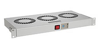 Solarix Chladící jednotka 19" 1U 3 ventilátory s bimetalovým termostatem RAL 7035 do 19" lišt VJ19-3-T-G