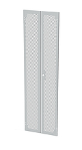 Solarix Dveře plechové s perforací LC-50, 42U, šířky 600, dvoukřídlé RAL7035, 1-b zámek