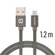 SWISSTEN DATA CABLE USB / LIGHTNING TEXTILE 1,2M GREY