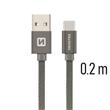 SWISSTEN DATA CABLE USB / USB-C TEXTILE 0,2M GREY