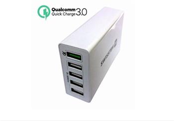 SWISSTEN TRAVEL CHARGER QUALCOMM 3.0 QUICK CHARGE + SMART IC WITH 5x USB 50W POWER WHITE