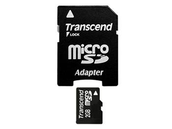 Transcend 2GB microSD memory card + adap