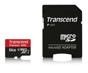 Transcend 64GB microSDXC UHS-I 400x Premium (Class