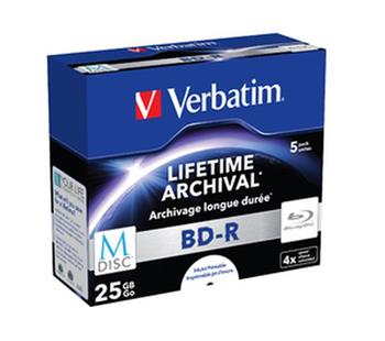 VERBATIM M-DISC BD-R SL 25GB, 4x, printable, jewel case 5 ks