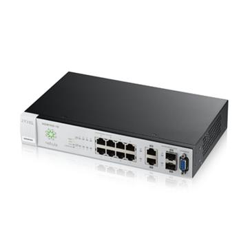 Zyxel NSW100-10, 10-port GbE Nebula Cloud Managed (L2) Switch: 8x GbE + 2x dual personality (GbE/SFP), ACL, VLAN, QoS, D